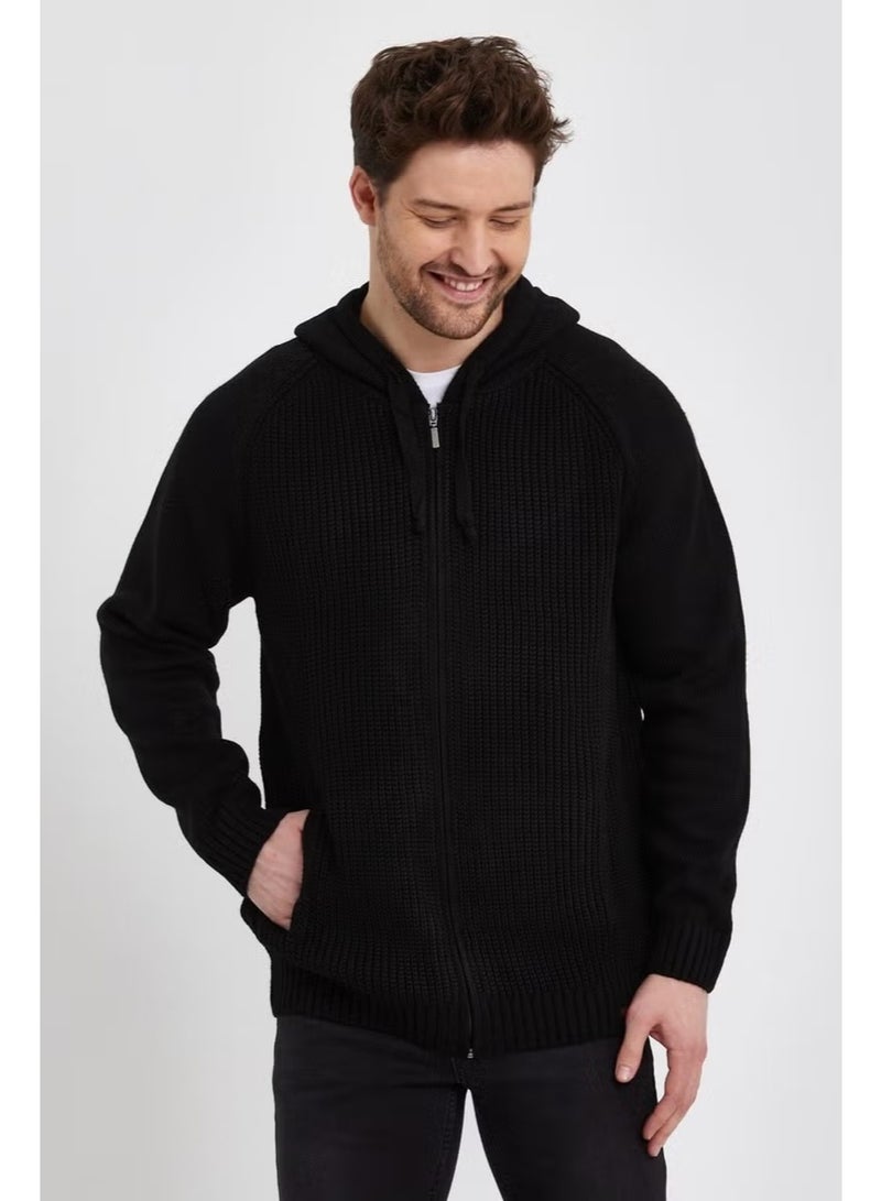 Alexander Gardi Zippered Long Sleeve Hooded Knitted Cardigan (E22-5716) - Image 1